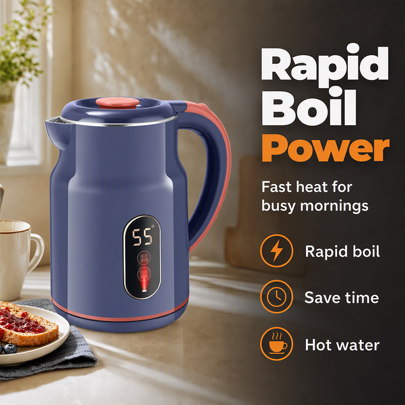 ☕✨ Elektrisk vattenkokare med smart temperaturkontroll – snabb uppvärmning, digital temperaturdisplay & 3,0 L kapacitet 🔥🏠