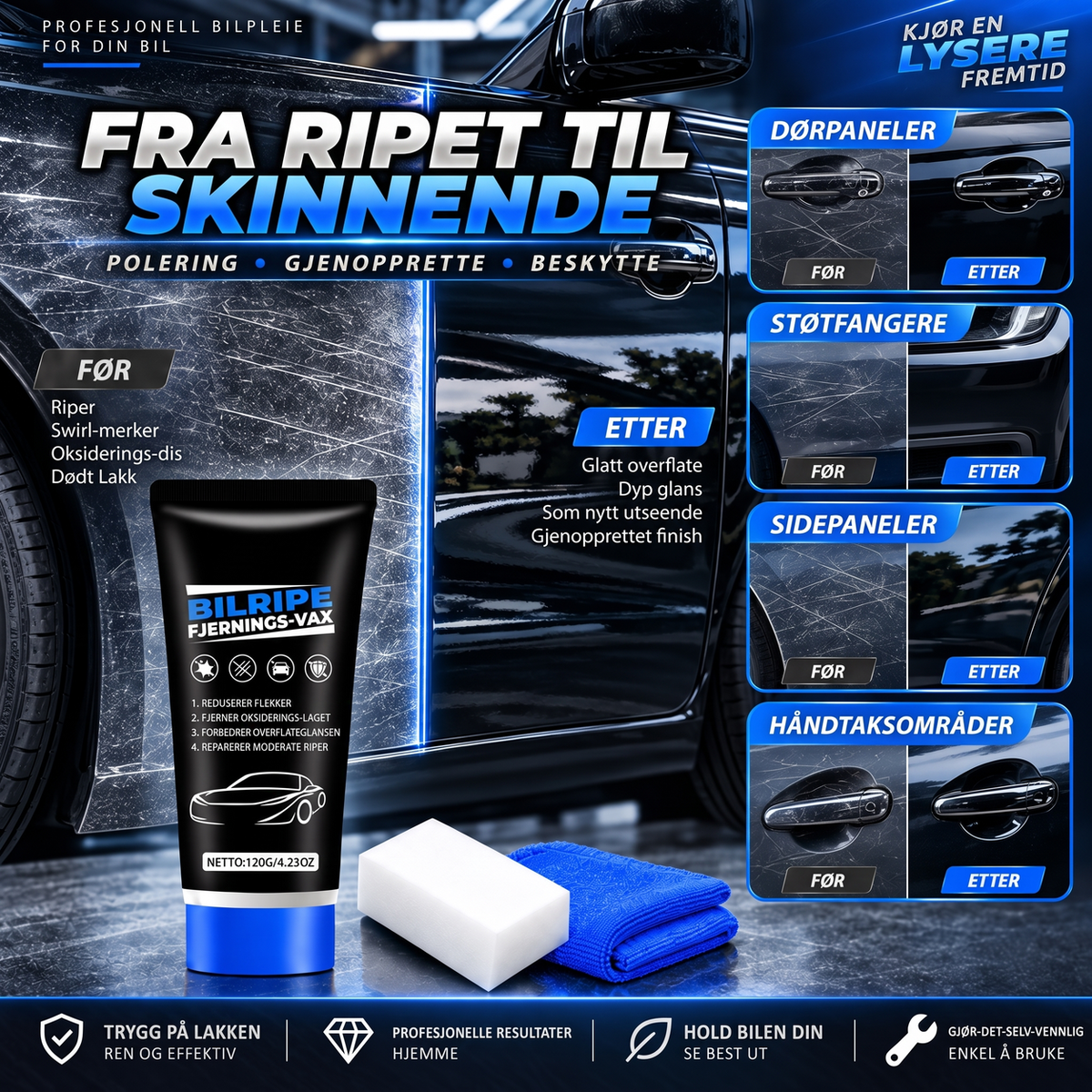 📢✨ Premium poleringsvax för borttagning av repor – hjälper till att fräscha upp bilens lack och återställa glansen 🚗💎
