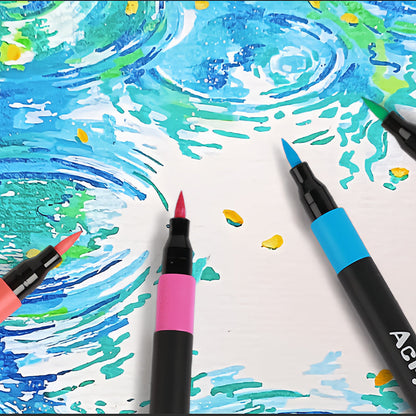 🎨✨ Snabbtorkande akrylfärgspenna med dubbla spetsar – fina detaljer och bredare linjer i ett verktyg 🖌️