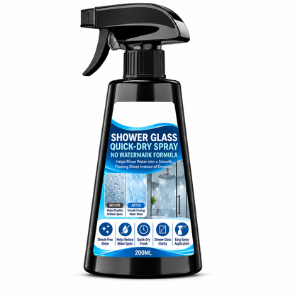 🚿✨ Snabbtorkande spray för duschglas – effektiv rengöring med medföljande duk för ett skinande resultat 💧