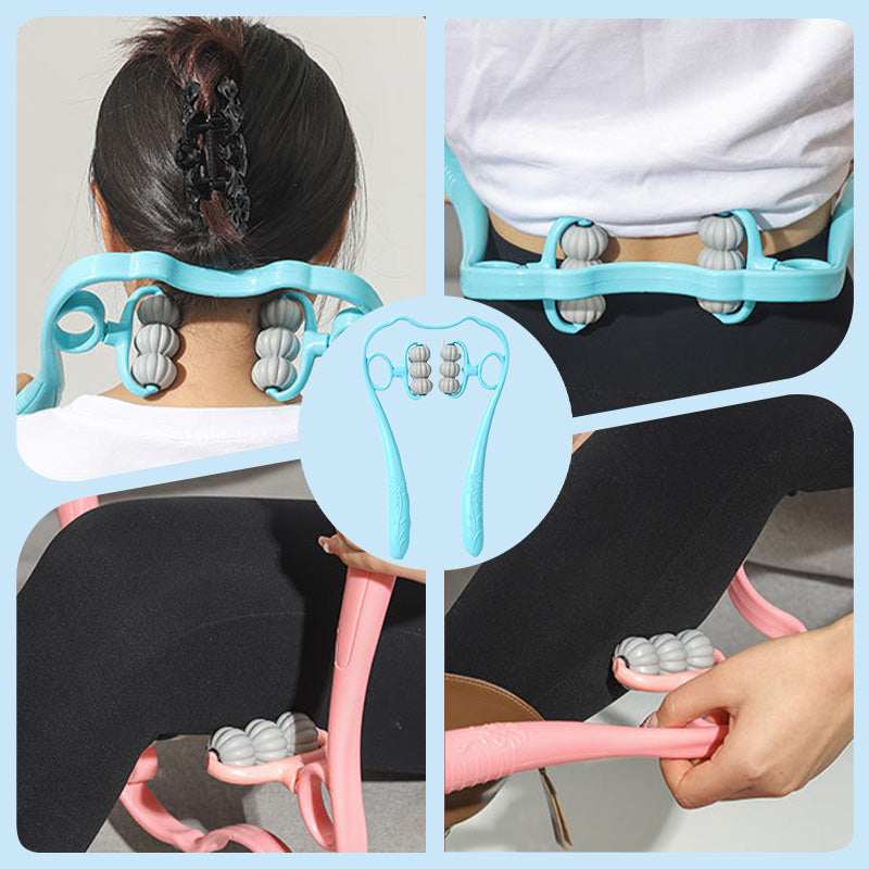 💆‍♂️✨ Multifunktionell manuell nackmassager – anpassat tryck & roterande massagebollar för en avkopplande massage 🔄