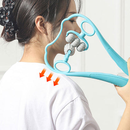 💆‍♂️✨ Multifunktionell manuell nackmassager – anpassat tryck & roterande massagebollar för en avkopplande massage 🔄