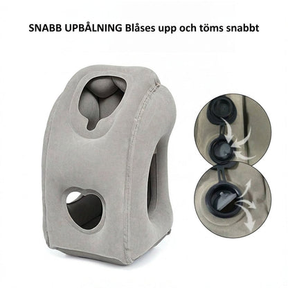 🛏️✈️ Uppblåsbar ergonomisk resekudde – 360° nackstöd & 45° vilovinkel för bekvämare resor 💤✨