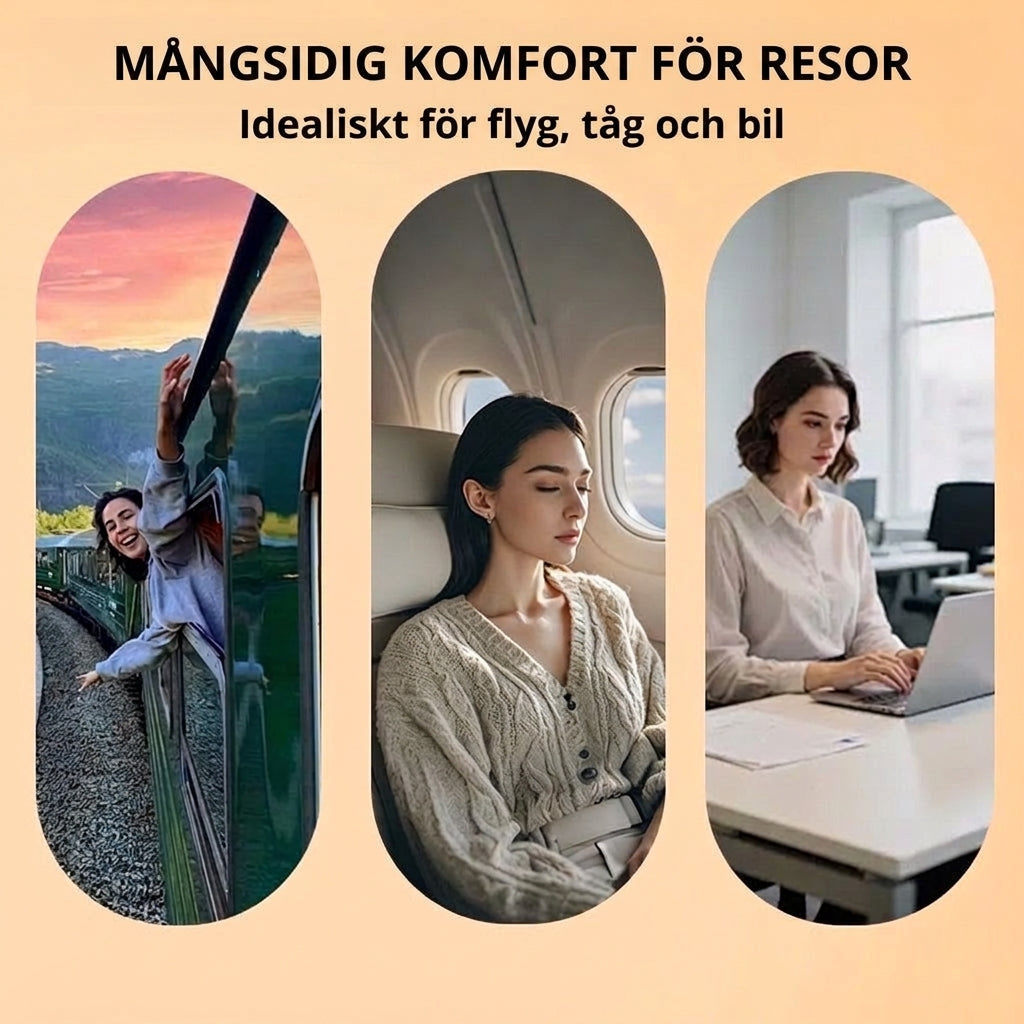 🛏️✈️ Uppblåsbar ergonomisk resekudde – 360° nackstöd & 45° vilovinkel för bekvämare resor 💤✨