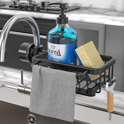 🧽🚰 Diskbänksställ i rostfritt stål för svamp och kran – smart förvaring för ett renare och mer organiserat kök ✨🏡