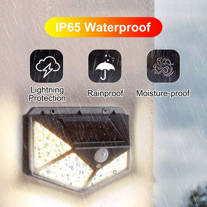 🌙✨ Solcellsdriven vägglampa med 140 LED – automatisk belysning utan elkostnad ☀️🏠