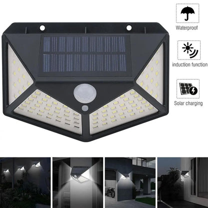 🌙✨ Solcellsdriven vägglampa med 140 LED – automatisk belysning utan elkostnad ☀️🏠