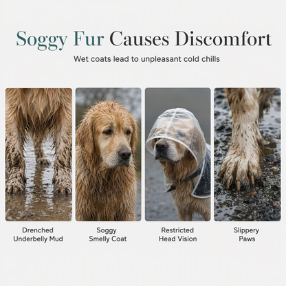 📢Nyheter med 50 % rabatt🐕 Genomskinlig, vattentät regnrock för hundar – håll din valp torr och synlig under regniga promenader 🌧️