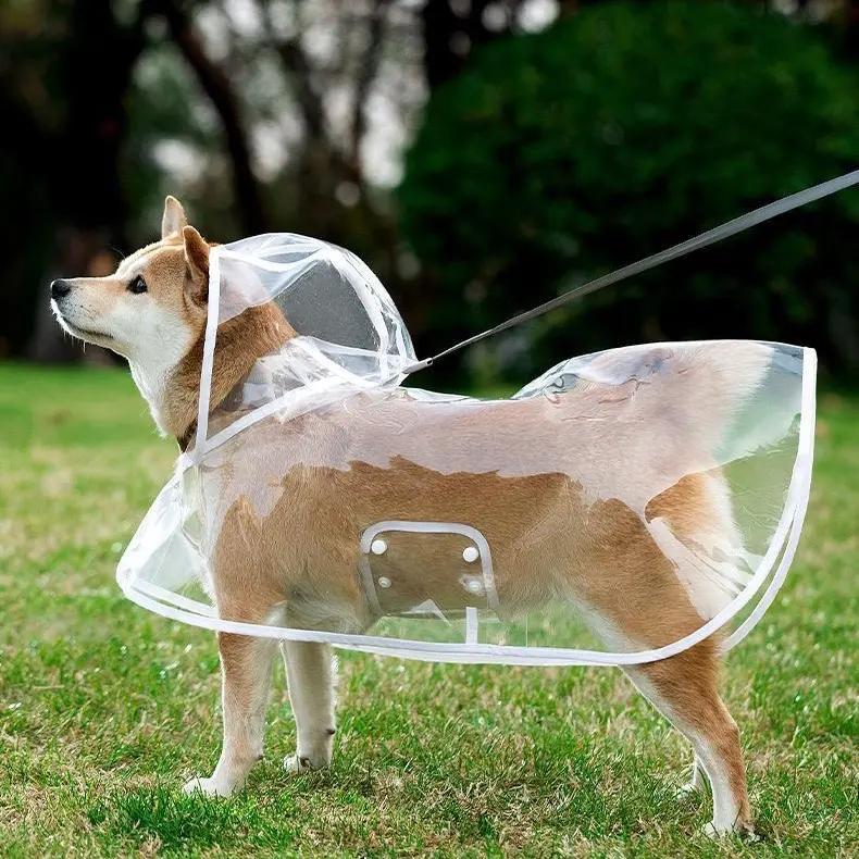 📢Nyheter med 50 % rabatt🐕 Genomskinlig, vattentät regnrock för hundar – håll din valp torr och synlig under regniga promenader 🌧️