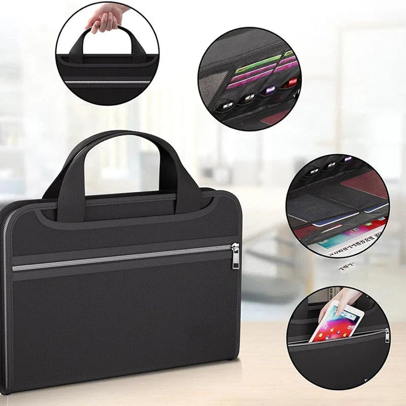 🔥💼 Brandresistent dragspelsmapp med handtag – smart dokumentförvaring med flera fack för hem, kontor och resor 📂✨