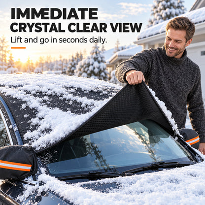 🚗❄️ Magnetiskt vindruteskydd för alla årstider – skydd mot frost, snö och sol med praktiskt backspegelskydd ☀️✨