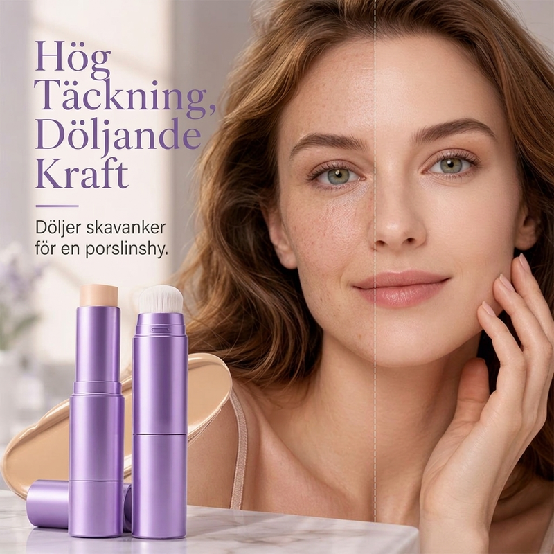 💄✨ 2-i-1-foundationstick med färganpassning – krämig formula som anpassar sig efter hudtonen för en jämn och naturlig makeup 💖🌸