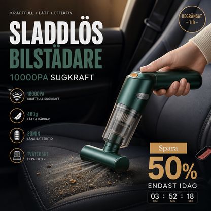 🚗💨 Trådlös bildammsugare – 10 000 Pa sugkraft, 400 g lätt design & 4 000 mAh batteri ✨