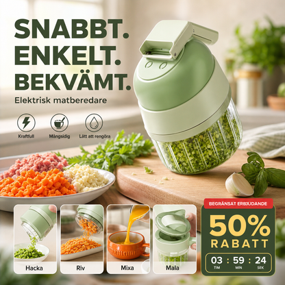 🛒 50% RABATT NU! 🔥4-i-1 portabel elektrisk skivningsuppsättning – multifunktionell för köksförberedelser ✨🥕