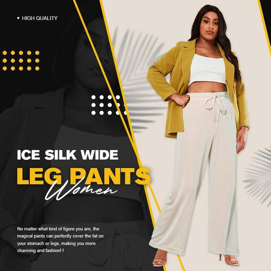 Pantalón de pierna ancha de seda Ice para mujer